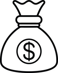 bag dollar icon vector, bag with money vector