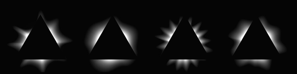 Fototapeta premium Set of triangle illuminate light frames