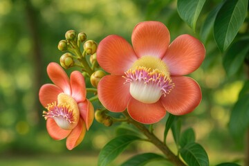 Fototapeta premium Stunning Sal Flowers Blooming in the Garden