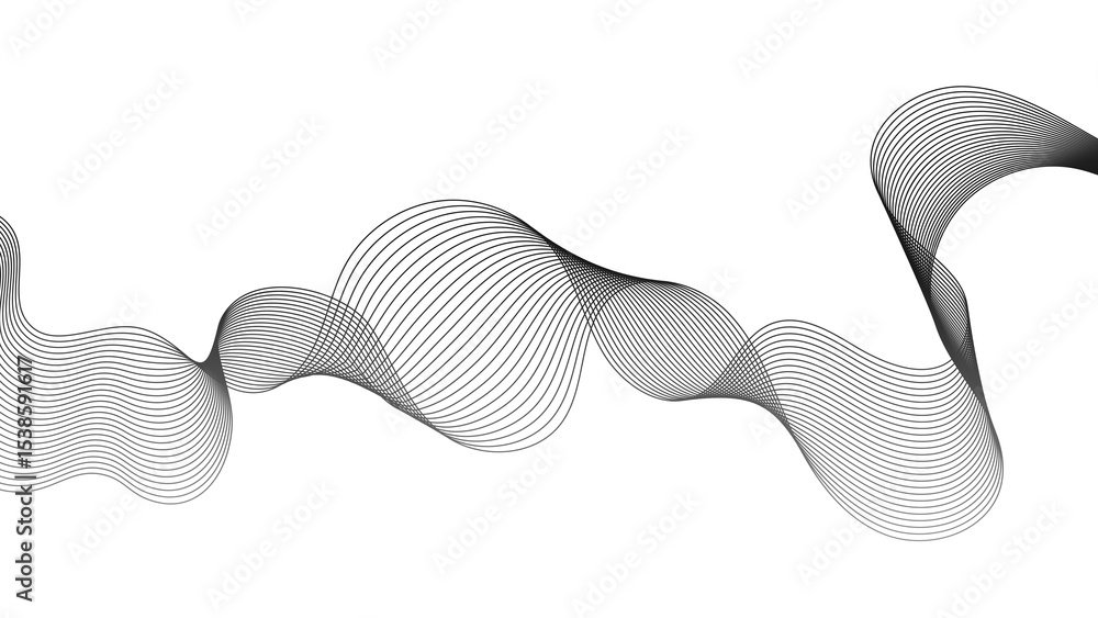 Poster abstract backdrop with grey wave gradient lines