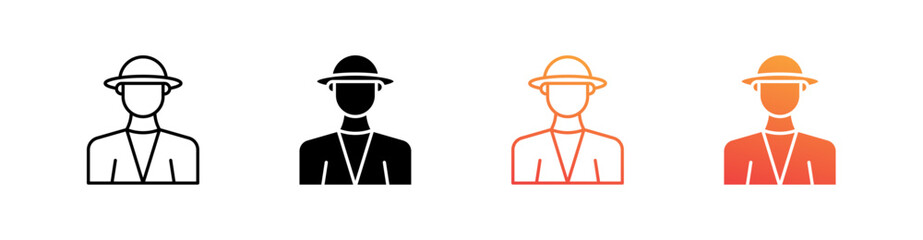 Tourist Multiple Style Icon Set Vector 