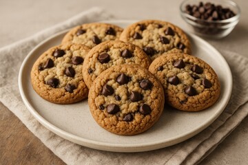 Delicious cookies loaded with chocolate chips ready to enjoy