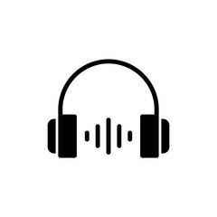 Headphone icon symbol for apps and websites. Headvector sign and symbol