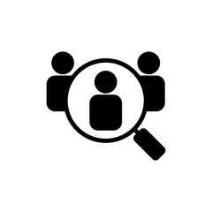 Hiring icon symbol for apps and websites. Search job vacancy sign and symbol. Human resources concept. Recruitment