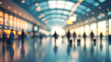 Background with blurred airport scene