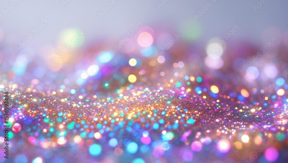 Poster abstract background featuring vibrant, shimmering sparkles with a soft bokeh effect