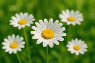 Fototapeta premium Vivid white blossoms surrounded by lush greenery