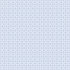 Circle geometric grid seamless pattern. Simple minimal light blue vector ornament texture with small circular mesh, net, lattice, curved lines. Abstract subtle background. Repeated minimalist design