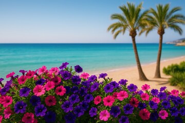 Stunning coastal summer scene with scenic views