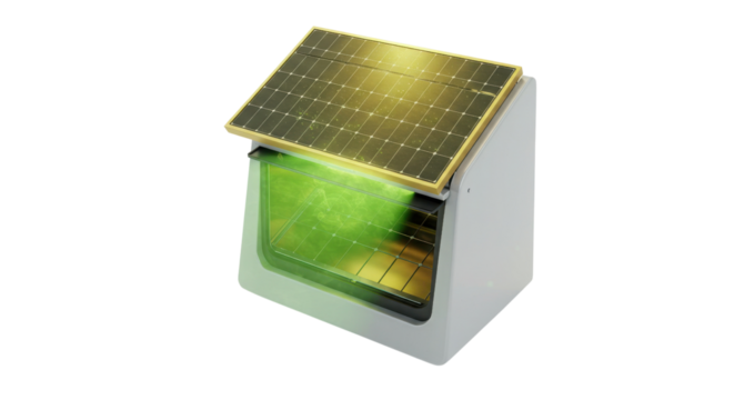 3D Render Solar Panel Concept Cube Isolated on White Background Generating Green Energy - Powered by Adobe