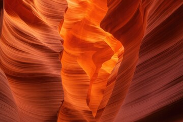 Unique Rock Formation in a Narrow Slot Canyon