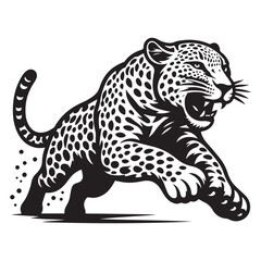 Leopard running image vector