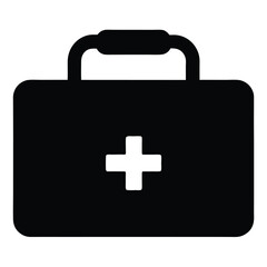 medical briefcase, medical bag, hospital box, silhouette vector