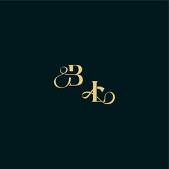bold concept design elegant and curvy style monogram BL wedding logo initial letter
