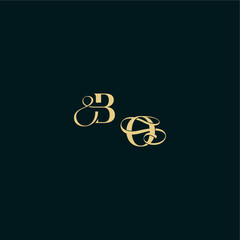 bold concept design elegant and curvy style monogram BO wedding logo initial letter