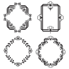 Modern Line Art Decorative Vector Floral Border Packs
