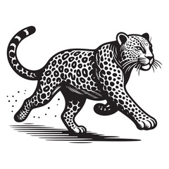 Leopard running image vector