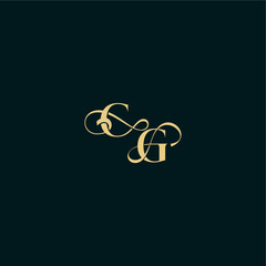 bold concept design elegant and curvy style monogram CG wedding logo initial letter