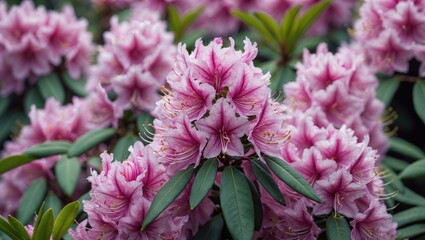 Fototapeta premium Stunning clusters of vibrant rhododendron blossoms
