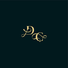 Obraz premium bold concept design elegant and curvy style monogram DC wedding logo initial letter