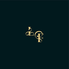bold concept design elegant and curvy style monogram LF wedding logo initial letter