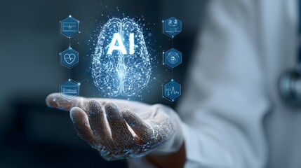 Doctor using artificial intelligence for innovative medical healthcare solutions