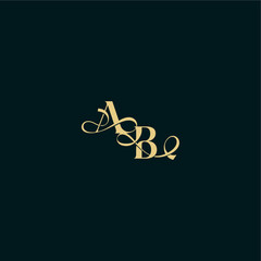 bold concept design elegant and curvy style monogram AB wedding logo initial letter