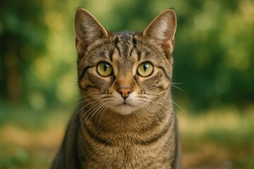 Feline striking a pose with captivating eyes