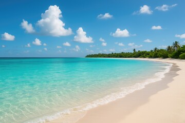 Fototapeta premium Azure aquatic shoreline scene