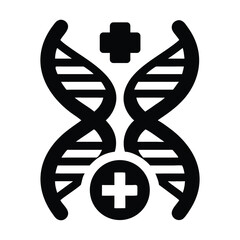 Black and white dna strand medical crosses abstract healthcare and science concept