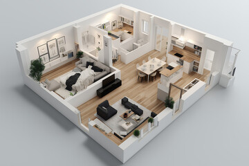 Minimalist House Floor Plan with Cozy Living Room and Modern Kitchen Design