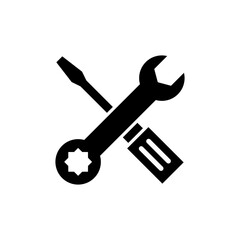 Repair tools icon symbol for apps and websites. tool sign and symbol. setting icon. Wrench and screwdriver. Service