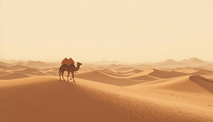&ldquo;Camel in the Desert &ndash; Minimalist Boho Printable Wall Art&rdquo;
