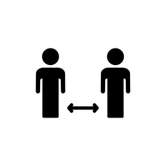 Social distance icon symbol for apps and websites. social distancing sign and symbol. self quarantine sign