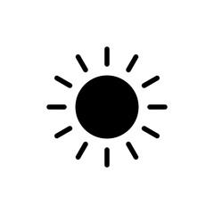 Sun icon symbol for apps and websites. Brightness sign and symbol