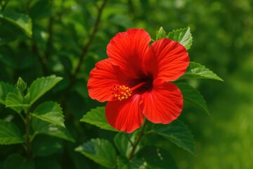 The elegance of the Chinese rose in bloom