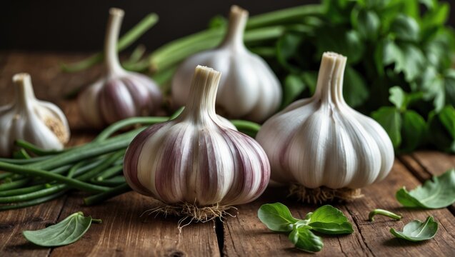 Large garlic bulbs for cooking