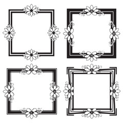 Elegant Wedding Decorative Vector Floral Border Packs
