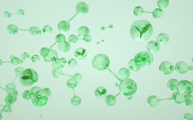 Green Hydrogen, H2 molecule. Net Zero and carbon neutral. Investment sustainability. environmental protection concept, sustainable development, climate change, green energy.