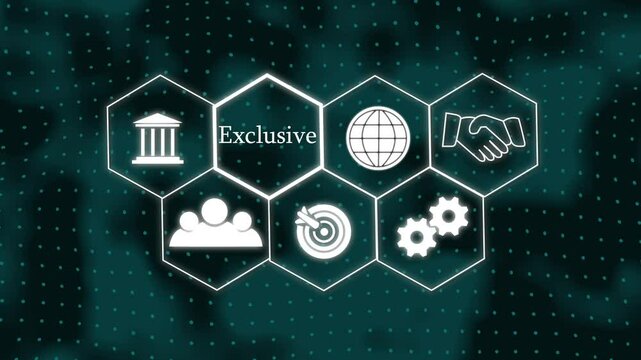 A Exclusive concept button on a futuristic ,beautiful abstract wave technology background, white flickering dots on technology background.