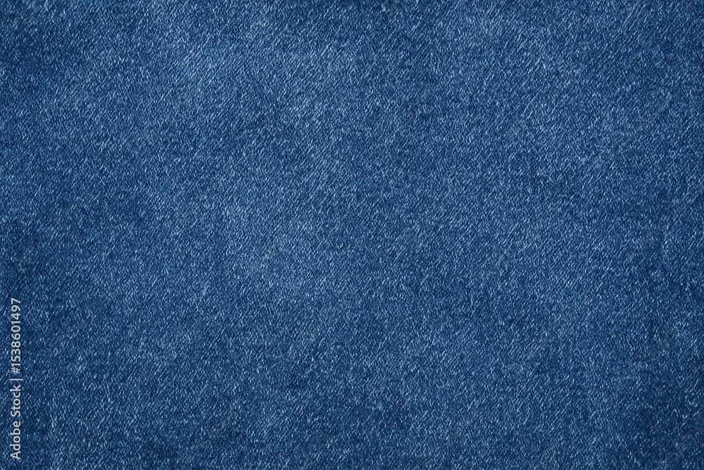 Poster design featuring a vintage-style blue denim pattern with an abstract textured backdrop