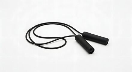 Obraz premium Fitness Jump Rope in Black Isolated PNG