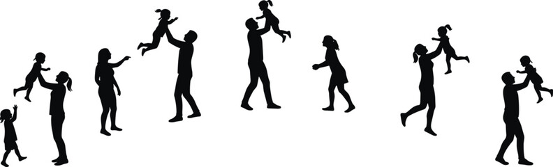 Evolution of human silhouettes: a vector illustration showcasing people's passion for music, dance, and sports