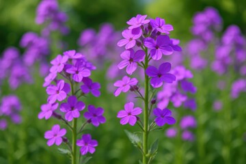 Obraz premium Vivid purple blossoms blooming in the outdoor garden