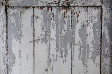 Old White Peeling Paint Wood Texture Background