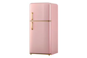 Pastel Pink Retro Refrigerator Stylish and Functional Kitchen Appliance
