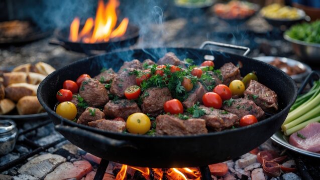 The traditional Balkan Peninsula delicacy of Chevapchichi