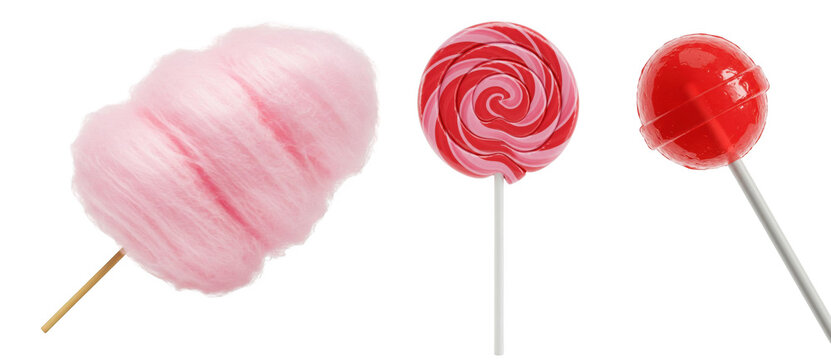 red lollipop isolated on white