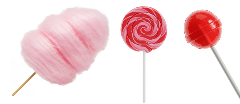 red lollipop isolated on white