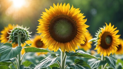 Obraz premium Summer scene showcasing a sunflower's core